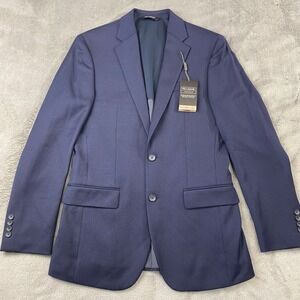 SOLD- Jos‎ A Bank Traveler Travel Tech Navy Blue Wool Blend Slim Fit Blazer 38L